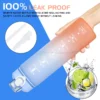 1 Litre Water Bottle with Straw - Gradient Blue - Image 2